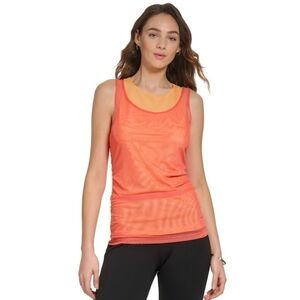 DKNY Women's Mesh-Detail Crewneck Sleeveless Tank TopSz‎ XL NWT